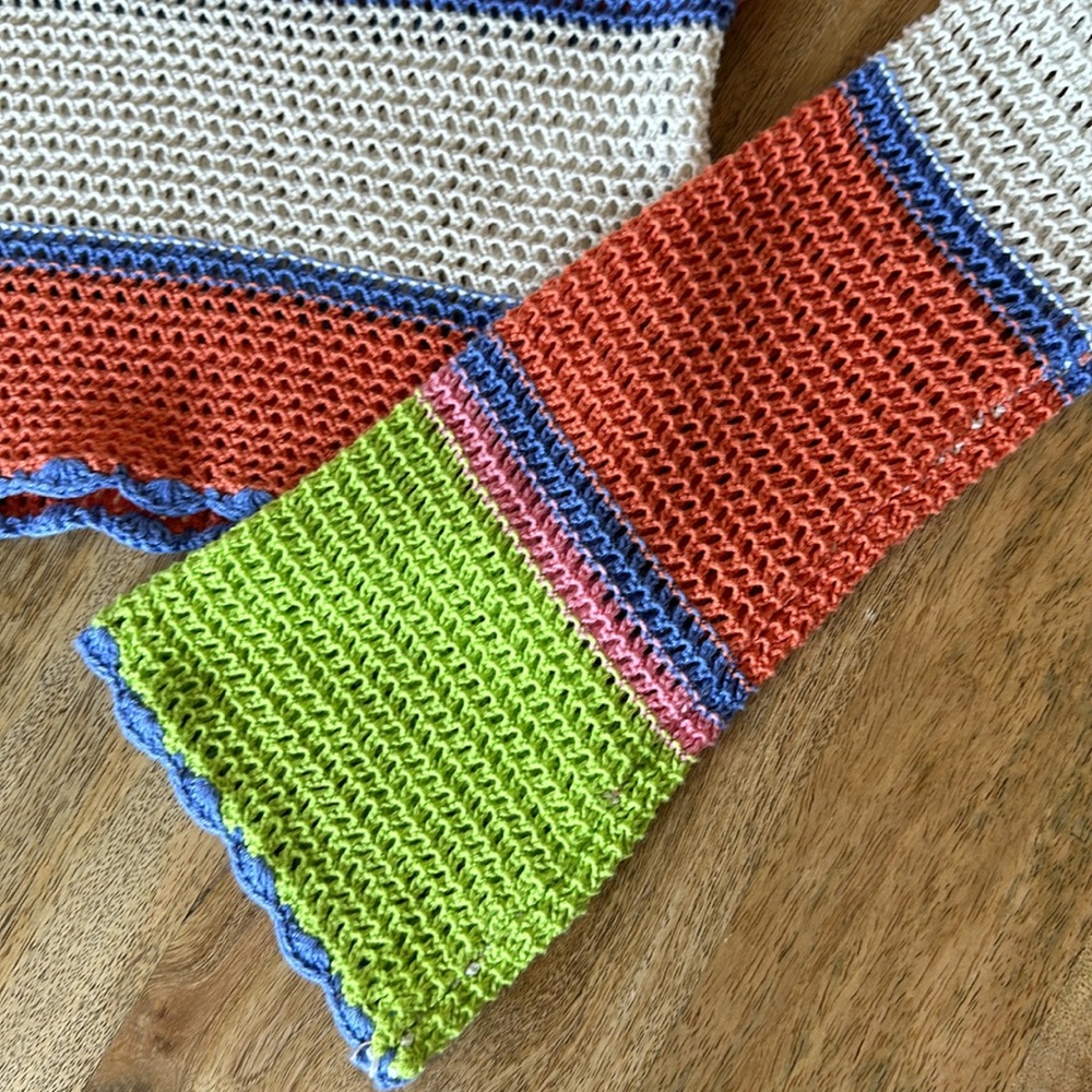 💥 Boho Multicolor Crochet Stripe Top - Picture 3 of 4